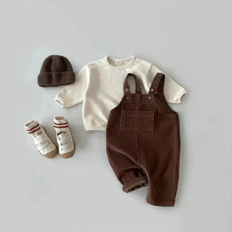 Baby dungarees in corduroy look - for boys and girls