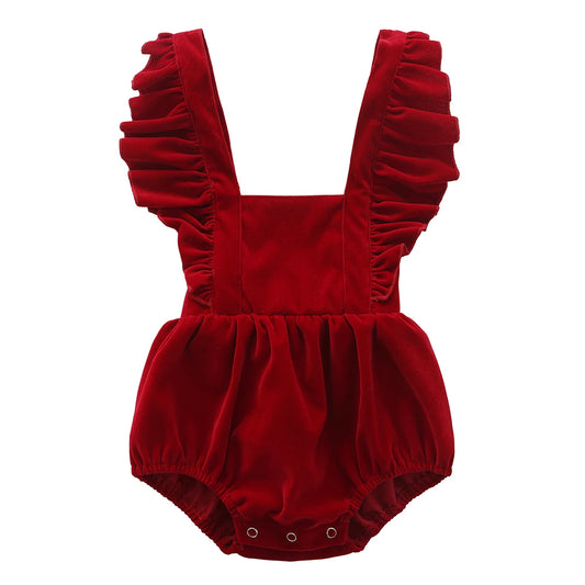 Weihnachts Samt-Strampler – Festliches Einteiler-Outfit für Babys